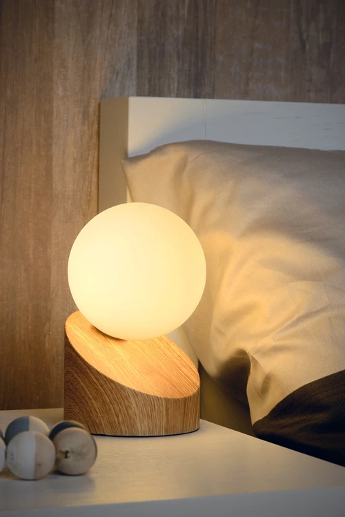 Lucide LEN - Tischlampe - Ø 10 cm - 1xG9 - Helles Holz - Atmosphäre 1